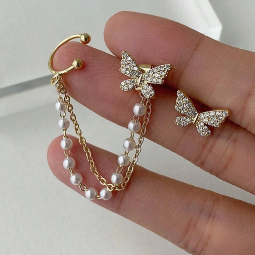 Elegant Golden Butterfly Earrings