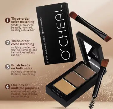 Ocheal 3Color Eyebrow Powder